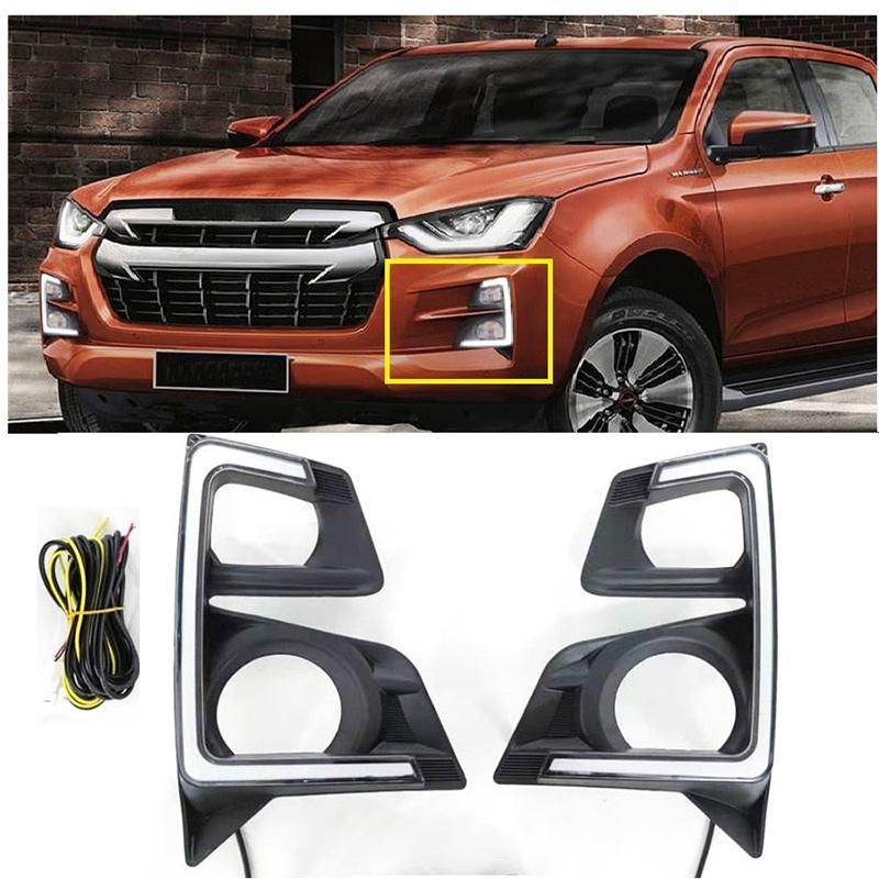 High Version Turn Signal LED Daytime Running Light Fog Lamp Light Cover for Isuzu D-Max Dmax 2020 2021