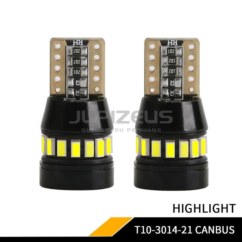 T10 Width Lamp 3014SMD Car Instrument Light 21 Bulbs Highlight Cross-Border for Special License Plate Lights
