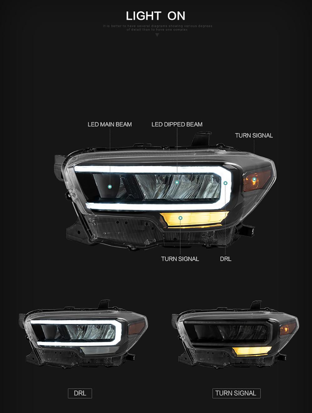 Tacoma 2015 2016 2018 2020 LED Headlamp