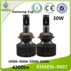 30W 4200lm H1 H7 H3 H4 9007 Auto LED Car Light, 360 Degree