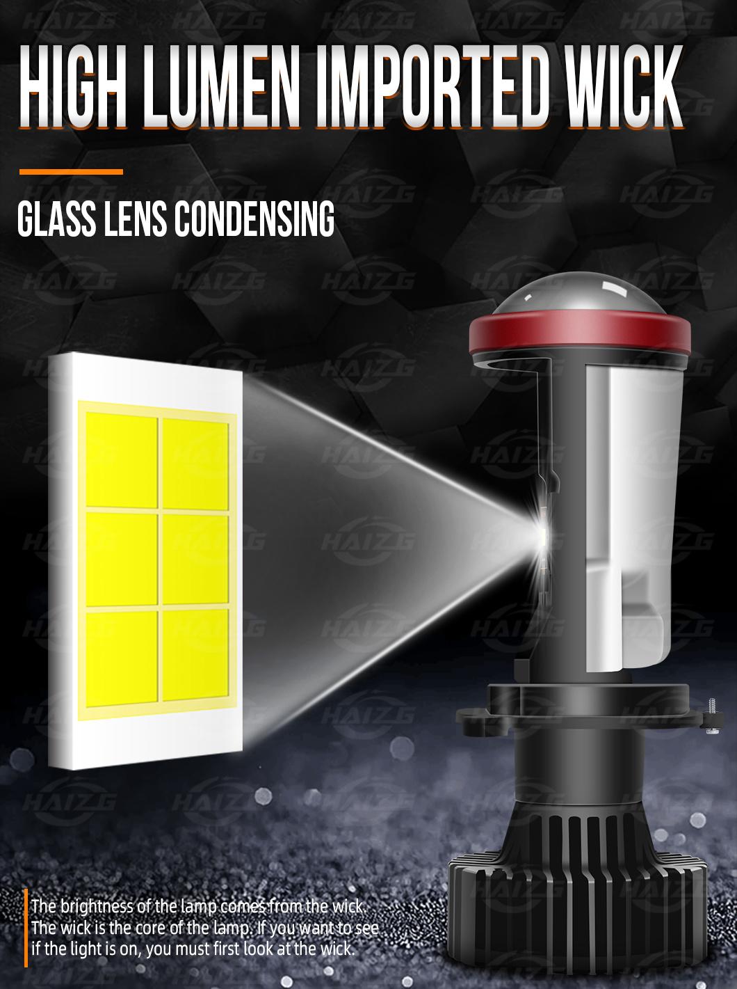 Haizg Newest Model 40W 6000K 5600lm Fisheye Lens Spotlight Y8 H4 LED Headlight