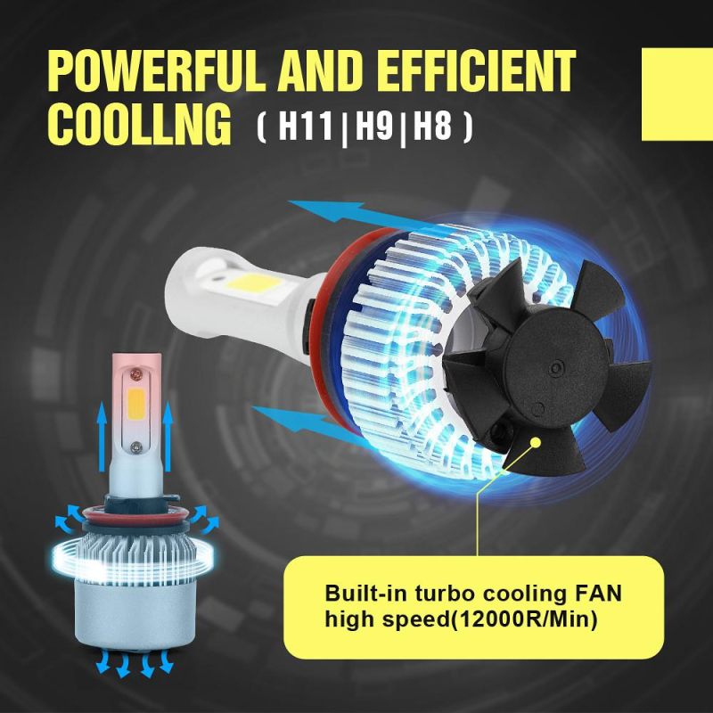 Wholesale Cheap Auto H8 H9 H11 S2 Car LED Headlight 72W 8000lm