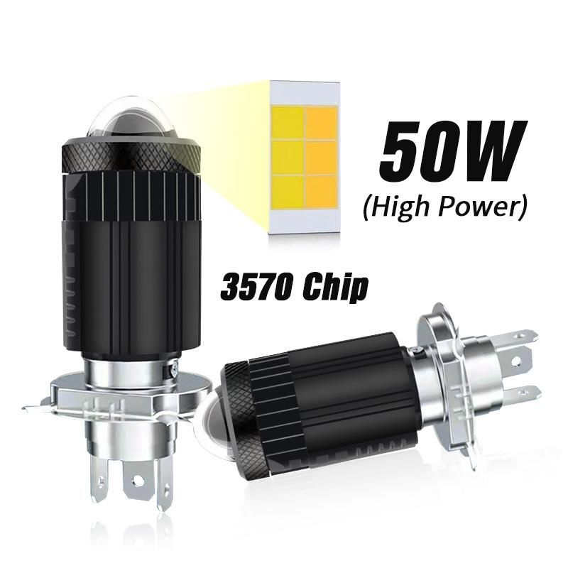 Brand New High Power H4 Lp05-PRO Motorcycle LED 50W 6000klens Projector White Yellow Bicolor Headlight Bulb Fanless