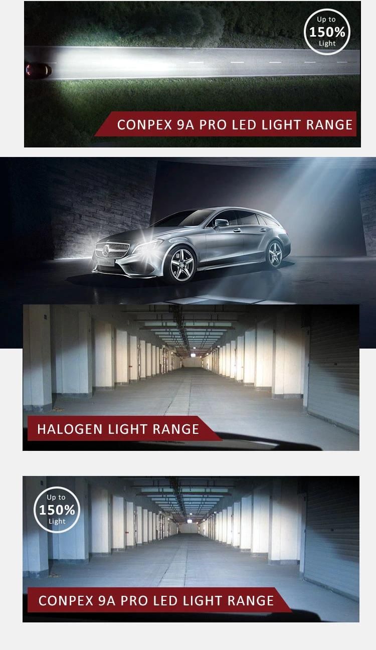 Conpex 9A PRO Auto Lighting System Customized 12V Car H11 LED Headlights Waterproof High Quality Car LED Head Light