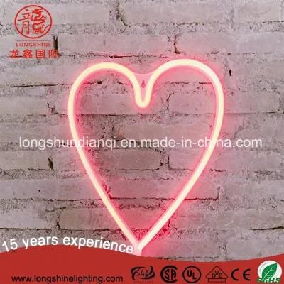 Outdoor Christmas Neon Heart Signage Wall Decoration Light