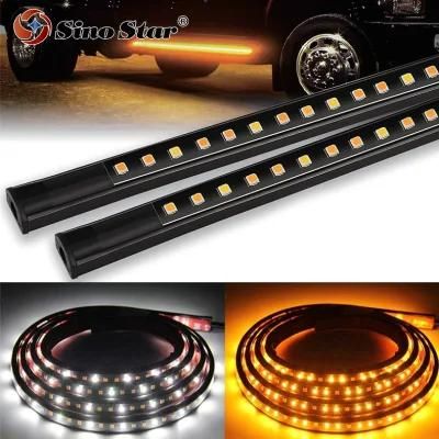 Sw71517020 2PCS 70&quot; LED Running Board Lights Amber Turn Signal Lights Side Maker Lighting Bar Strips for Truck Pickup SUV Van