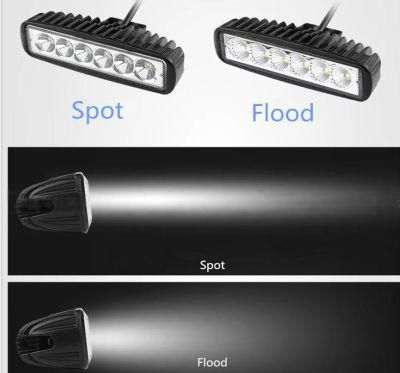 6 Inch Daytime Running Light Spotlight 18W LED Work Light Bar for Motorcycle Offroad 4X4 ATV Truck Tractor