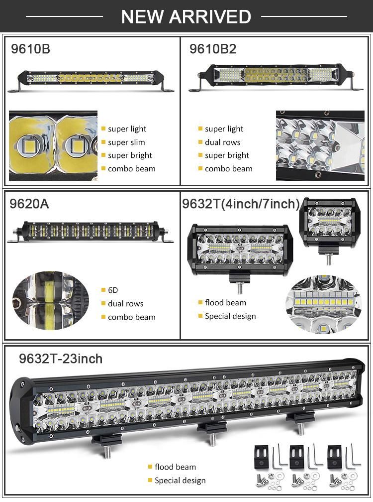 High Brightness Bottom Mounting Bracket 12 Volt 24V 15" 20" 29" 44" Offroad 4X4 4WD SUV Car LED Driving Light Bar for Truck