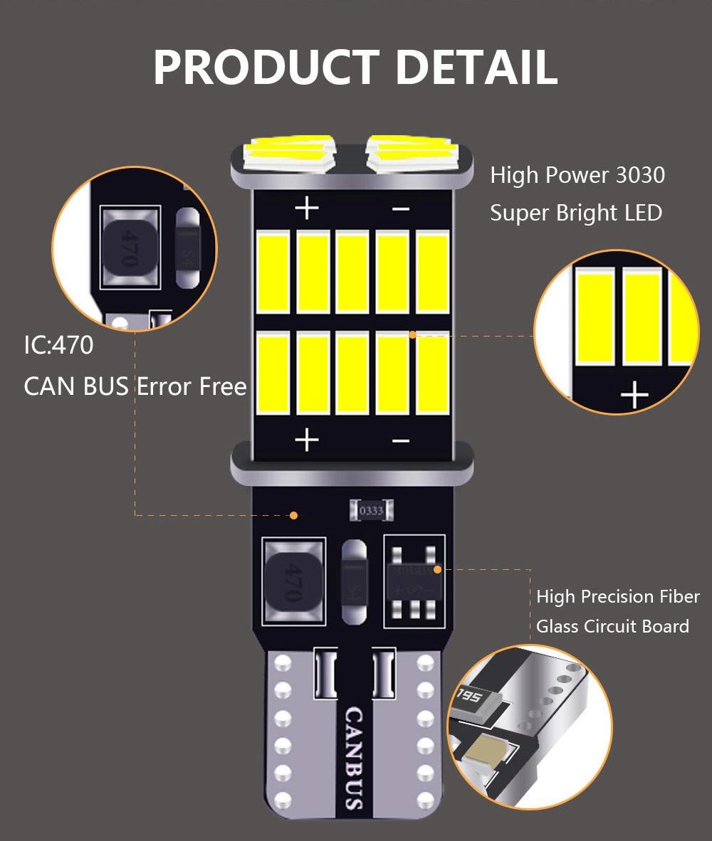 Car LED Bulb 194 26SMD 4014 Error Free Canbus T10 LED Canbus W5w 194 192 LED Bulb