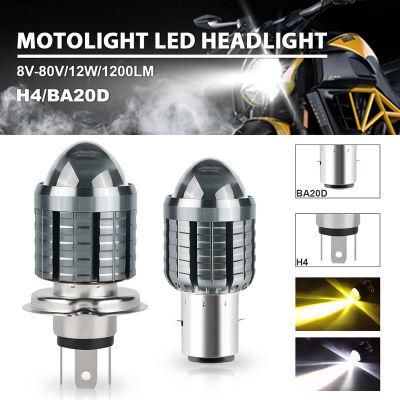 1200lm 12W 12V Hot Sale LED Ba20d H4 LED Light Motorcycle Headlight