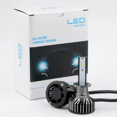 High Power 12V 24V Spot 48W Fan Cooling LED Mini Body 4500lm Canbus H1 LED Headlamp