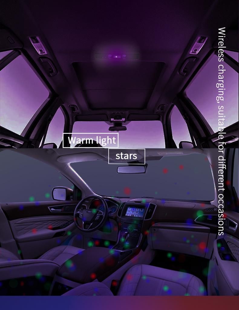 Automotive Atmosphere Lamp LED USB Rhythm Voice Control Sound Sensing Wireless Remote Control RGB Strobe Car Interior Light