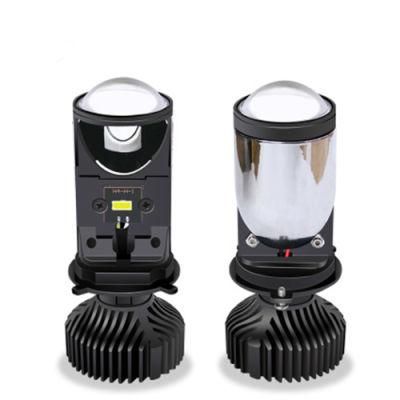 2 PCS/Set Y6d H4 6000K Auto Lamps Motorcycle Car Headlight Bulbs LED Headllight Mini Lens Far and Near Integrated Fisheye Headlight