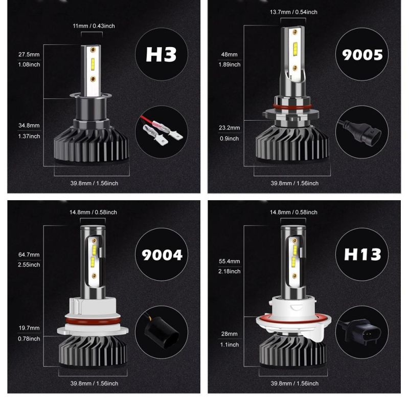 LED 100W Car Headlight High Power Lights 10000lm 9-32V LED H4 LED H7 H11 9005 9007 High Beam Low Beam COB Chips High Bright Headlight