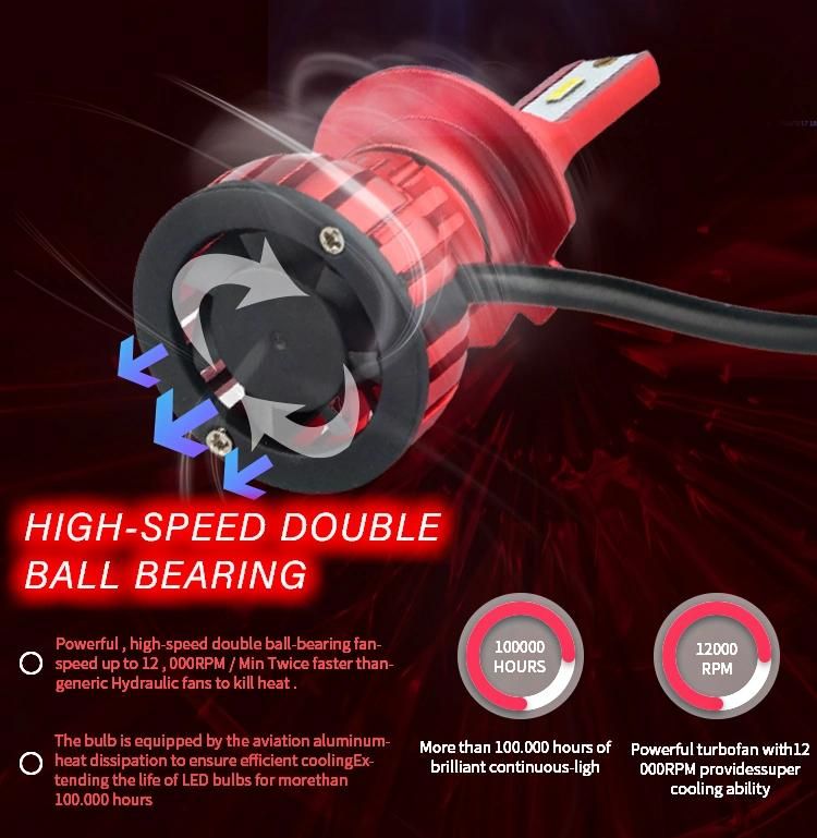 High Low Beam Double Light Car 6500lm 45W 9005 9006 LED Headlight for Car