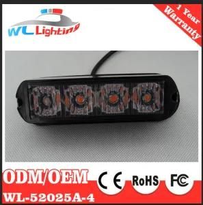 Yellow 24V 4 LED Warning Grille Light for Emergency Vehicle