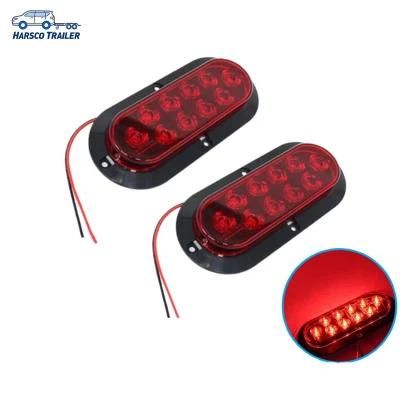 10LED 6 Inch Oval Tail Lights