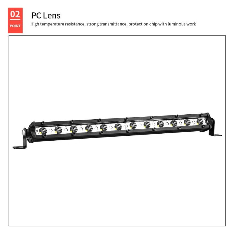 Dxz 12LED 36W 3030 Light Bar Single Row 6000K Spotlight Car Parts Automotive Lighting System Driving Light