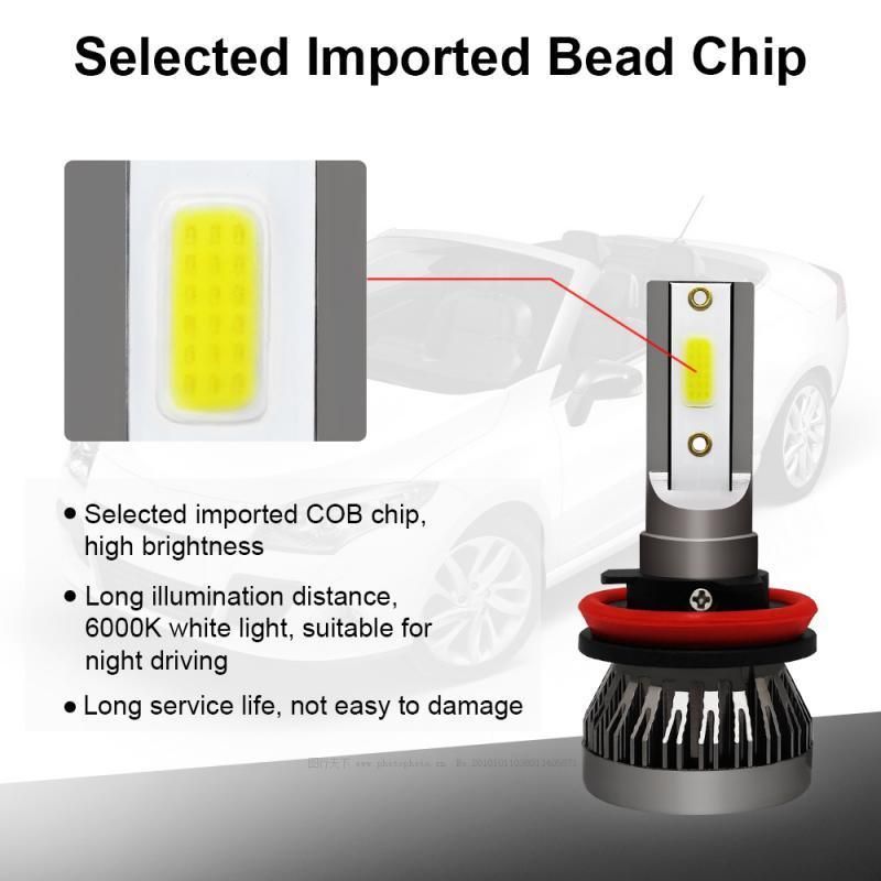 L1 Mini LED Headlight 9005 9006 H1 H4 H7 H8 H9 H10 H11 5202 COB 36W 8000lm White Car LED Headlight Bulbs 9005 9006