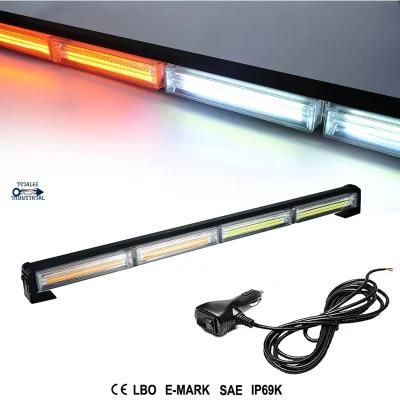 12V 24V White Amber LED Traffic Advisor Strobe Warning Light Bar for Car Truck