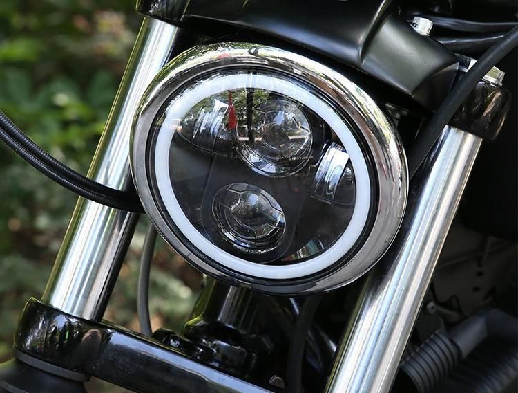 5.75 Inch Round 40W White DRL High/Low LED Motorcycle Headlight