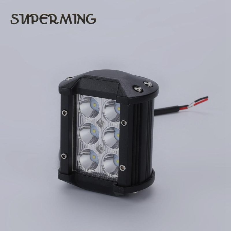 12V 24V 6 LED Offroad Auto Driving Working Lights Truck Car Two Rows 4inch 18W LED Work Light Bar