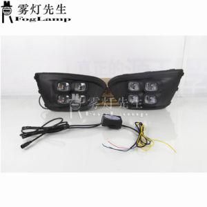 2PCS for KIA Kx Cross or Rio 2017-2018 LED Daytime Driving Running Light DRL Car Fog Lamp 6000K White Turn Yellow Turn Blue