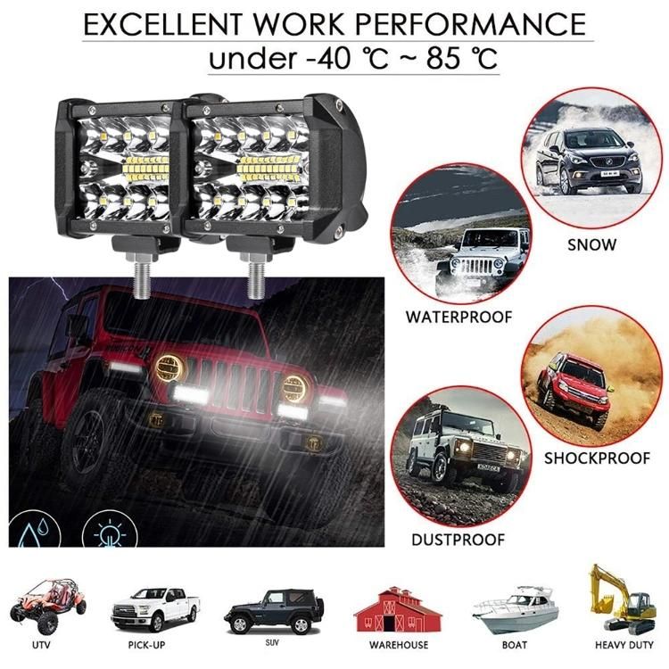 Driving Offroad Light Bar Boat Car Tractor 4X4 SUV ATV 12V 24V 4inch Bar LED 60W LED Work Light Bar