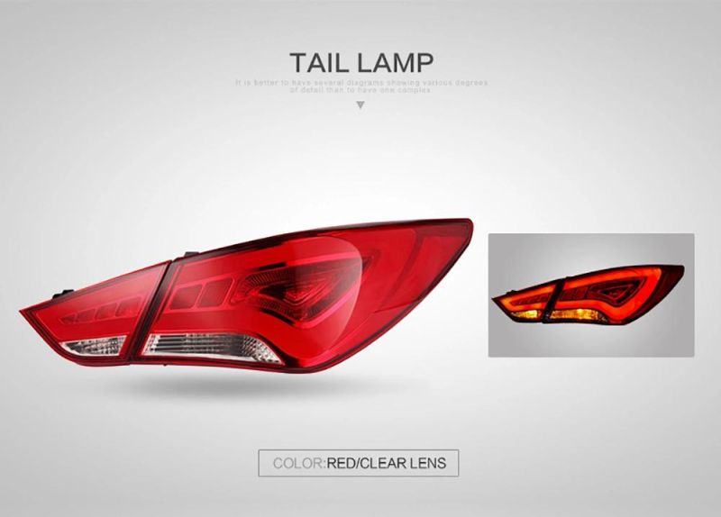 Sonata LED Tail Light Taillights Car Light for 2010 2011 2012 2013 2014