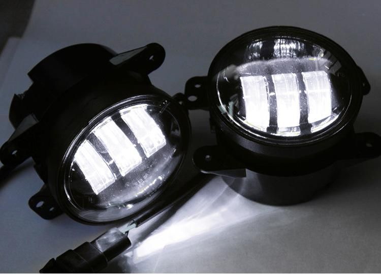 4 Inch 30W Round LED Fog Light Black LED Passing Auxiliary Lights Fog Lamp for Jeep Wrangler Jk Tj Grand Cherokee