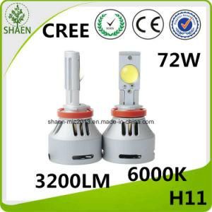 CREE LED Car Light Headlight 6000K 12V 72W 6400lm