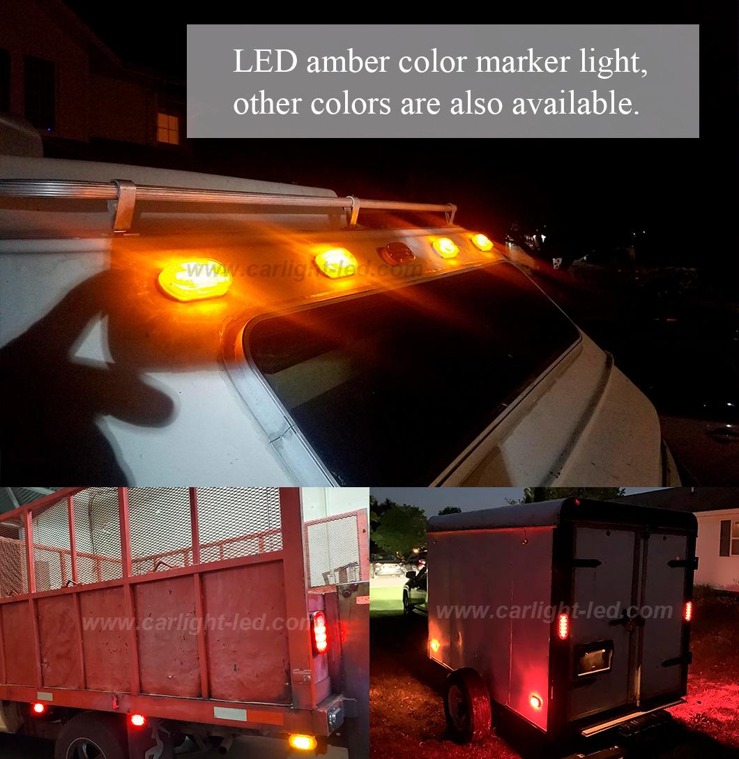 Oval LED Truck Side Marker Light Surface Mount 10 Diodes