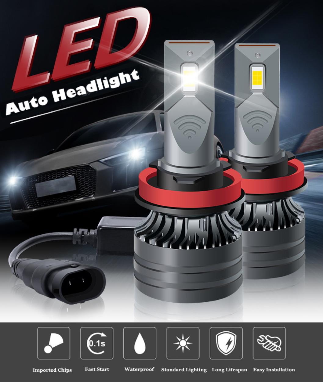 Super Bright Car Headlight H4 H7 LED Headlight High Quality LED Bulb 75W 12000lm