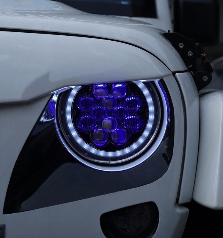 7" LED Headlight for 07-17 Jeep Wrangler Jk Lada 4X4 Harley 5D Blue DRL 60W LED Jeep Headlamp
