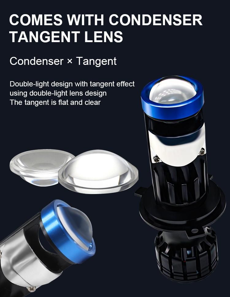 P5 Mini LED Lens H4 Motorcycles LED Light 8000lm 6000K DC12-24V LED Projector Lens for Car