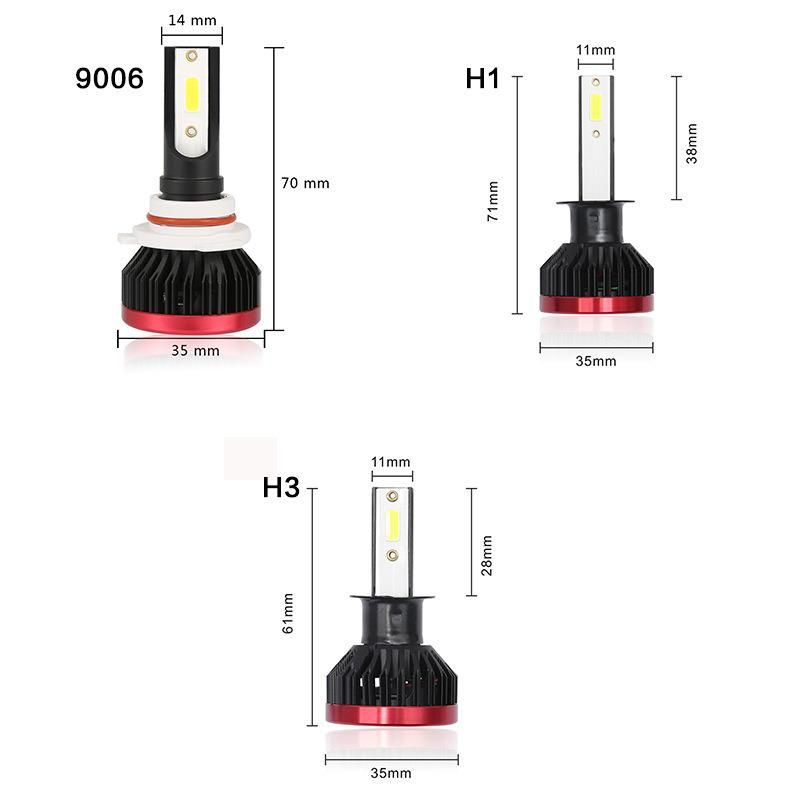 K1 Car Headlight Bulb LED Lamp C6 H1 H4 H7 H11 9005 9006 36W 6000lm 6000K COB White Light Aviation Aluminum Car Light