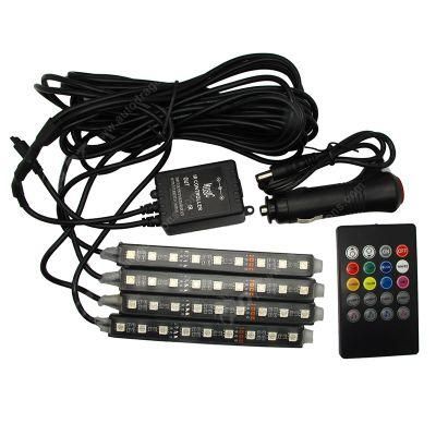 Modified Colorful Voice-Activated LED Decoration Atmosphere Lamp for One-to-Four Automobile Interior