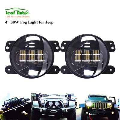 Black Chrome LED Passing Driving Lamps for Jeep Wrangler Jk 30W 4&quot; LED Fog Light