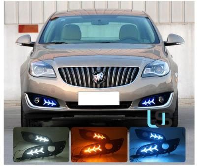 for Buick Regal 2014-2016 Tri-Color Turn Signal Daytime Running Lights Front Bumper Brake Fog Lamp