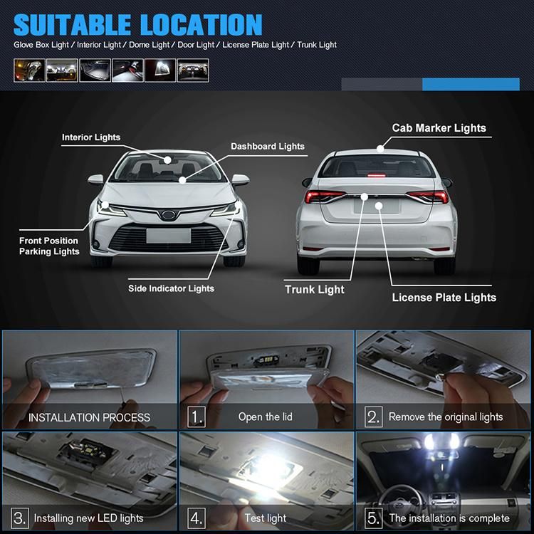 Super So. K OEM Auto C5w C10W Festoon 2016 SMD 31mm 36mm 39mm 41mm Canbus Free Interior LED Car Lights LED for Car