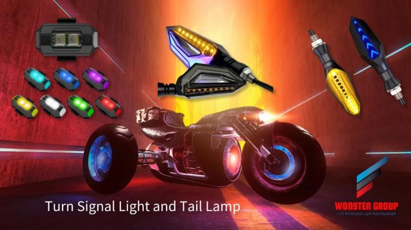 Motorcycle Two Color LED Running Arrow Turn Light Running Horse Mode 17LED Signal Light Warning Light DC