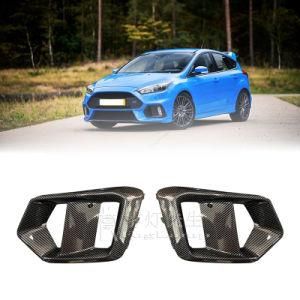 RS Carbon Fiber Front Fog Light Lamp Cover Trim 2PCS for Ford Focus 2015-2018