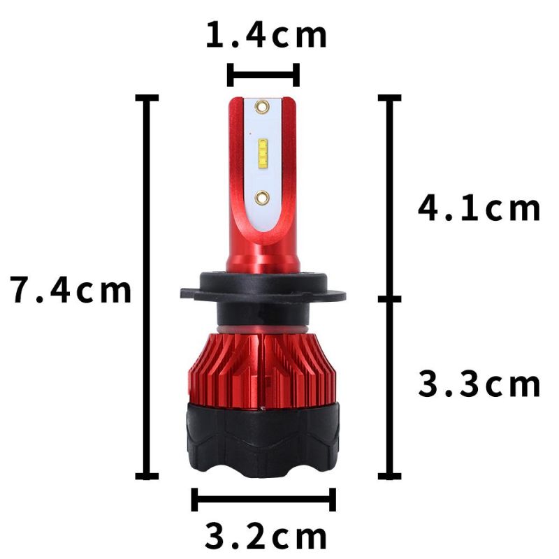 K5 Mini Csp Car LED Headlight 9005 9006 H1 H4 H7 H11 72W 8000lm LED Headlight