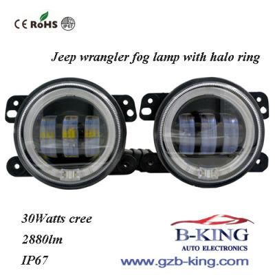 4inch LED Fog Light with Halo Ring for Jeep Wrangler