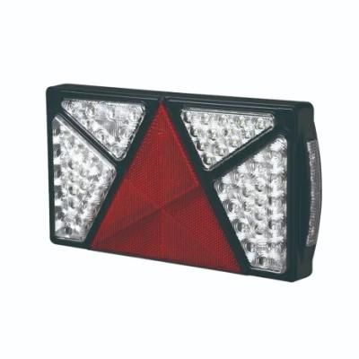 Rectangle 10-30V Truck Trailer Indicator Stop Tail Reverse Fog No Plate Reflector Rear Lamp LED Tail Light