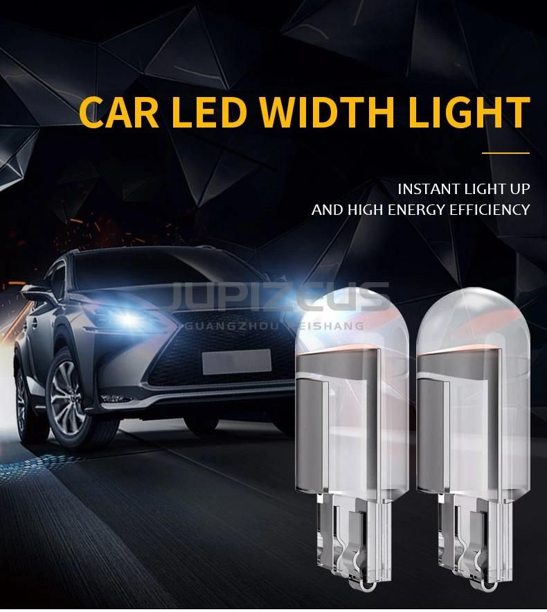Glass Fully Transparent LED Car Lamp T10 Width COB Car Bulb Fitting LED License Plate Lamp