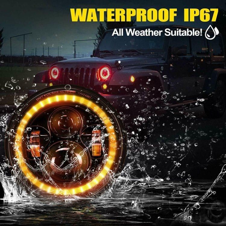 Jeep Bluetooth APP Controlled RGB Halo 7 Inch LED Headlight