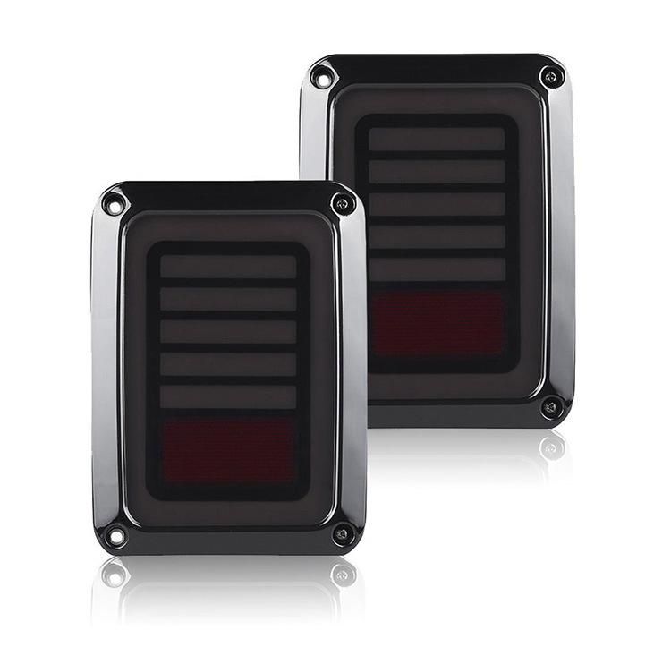 Smoked Jeep Wrangler LED Tail Lights for Jeep Jk Tj Lj Cj 12V Reverse Turn Signal Taillights