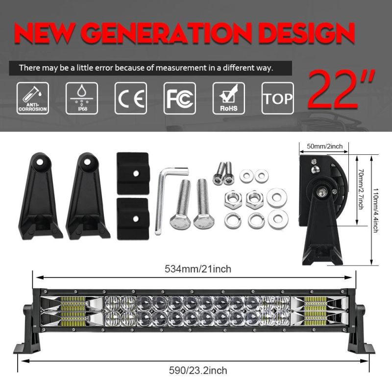 IP68 EMC 180W 22inch 32inch 42′′ Inch 240W 5W Chips 12D 2 Row LED Bar, Curved 4X4 off Road Car Driving Offroad LED Light Bar