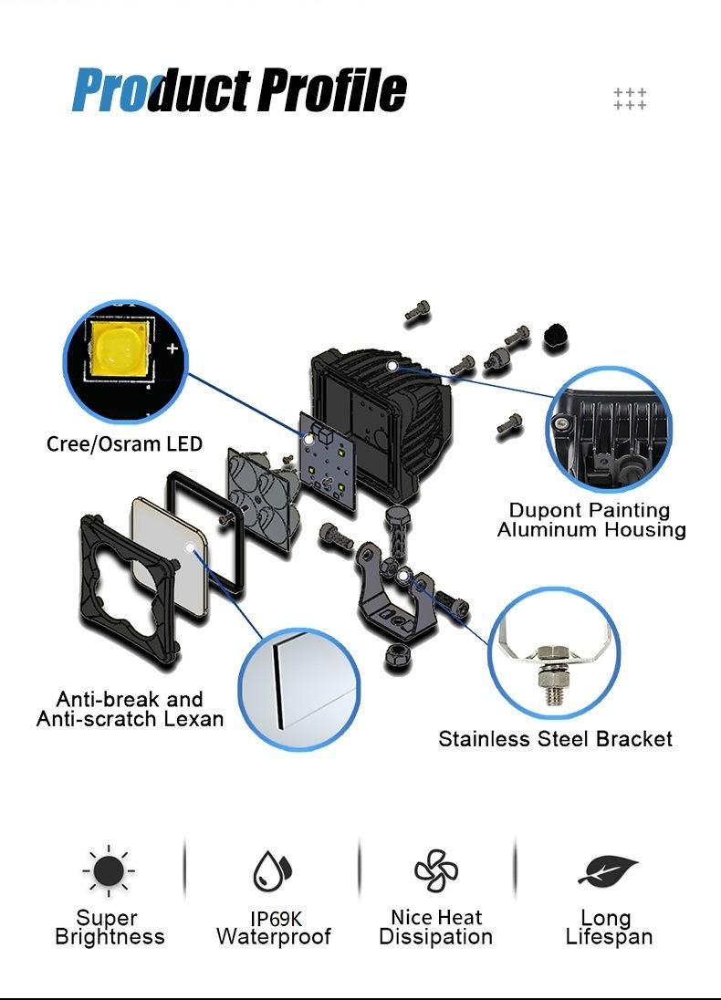 Waterproof Truck Lighting Systems LED Pod Light